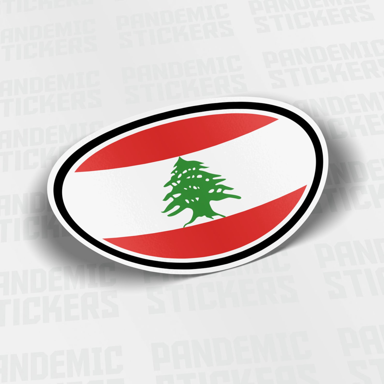 Lebanon Flag Oval Vinyl Sticker Countries Laptop Car Window Etsy