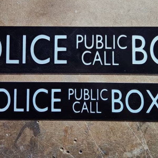 Police Box Sign/Read Descriptions (3d Printed wall art)