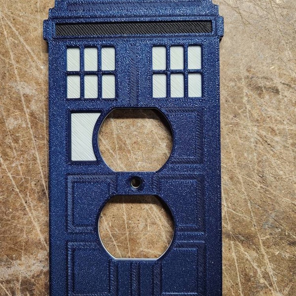Police Box Outlet Cover (3d Print) Modern