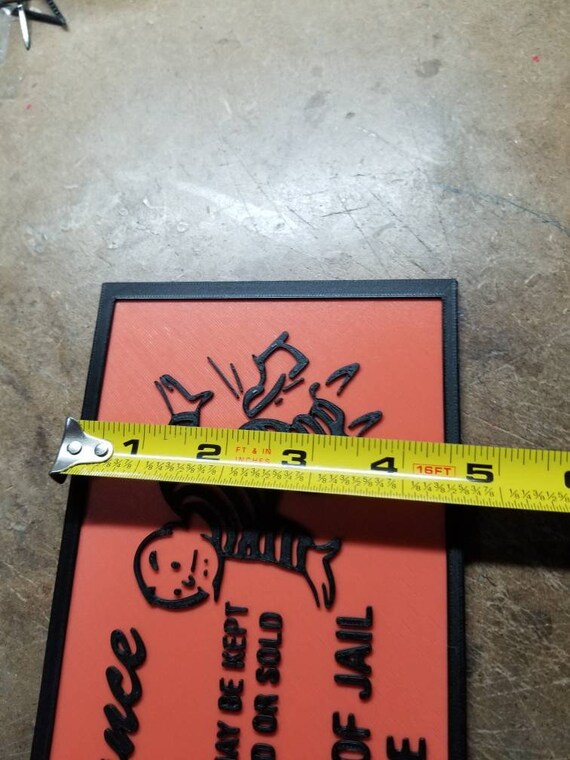 Get Out Of Jail Free Card 3d Printed Monopoly Wall Logo Etsy