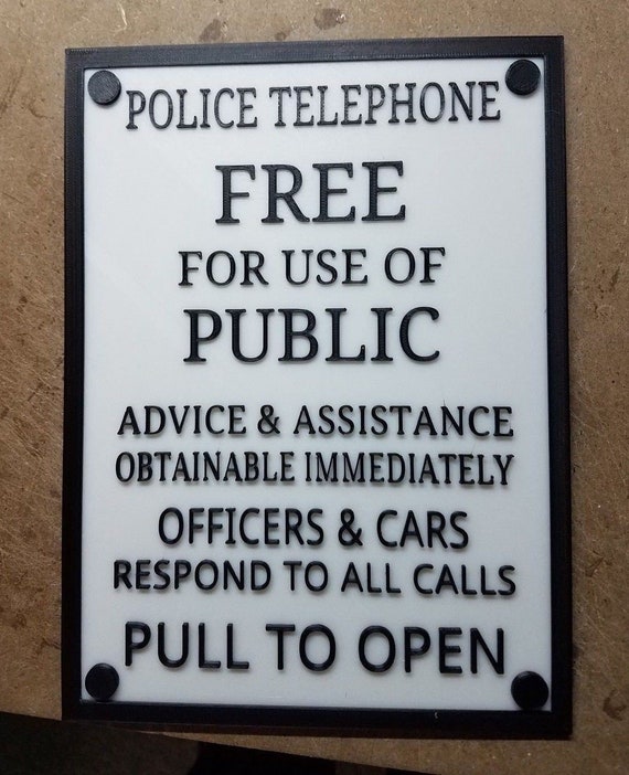 Tardis Door Sign 9 5 X 7 In 3d Printed From Doctor Who