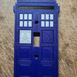 Police Box Light Switch Cover Modern Updated (3d printed)