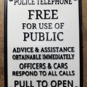 Police Box Door Sign (3d printed)