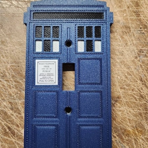 Police Box Light Switch Cover Classic Updated (3d printed)