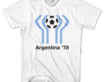 T Shirt Football Word Cup 78 Argentina  Unisex Cotton T Shirt All Sizes & Colours