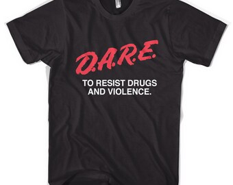 T Shirt D.A.R.E Anti-Drugs Unisex T-Shirt All Sizes Black