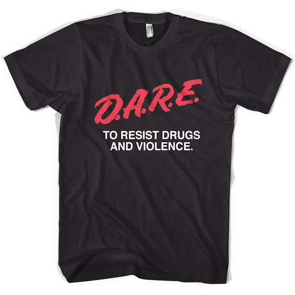 T Shirt D.A.R.E Anti-Drugs Unisex T-Shirt Alle Größen schwarz