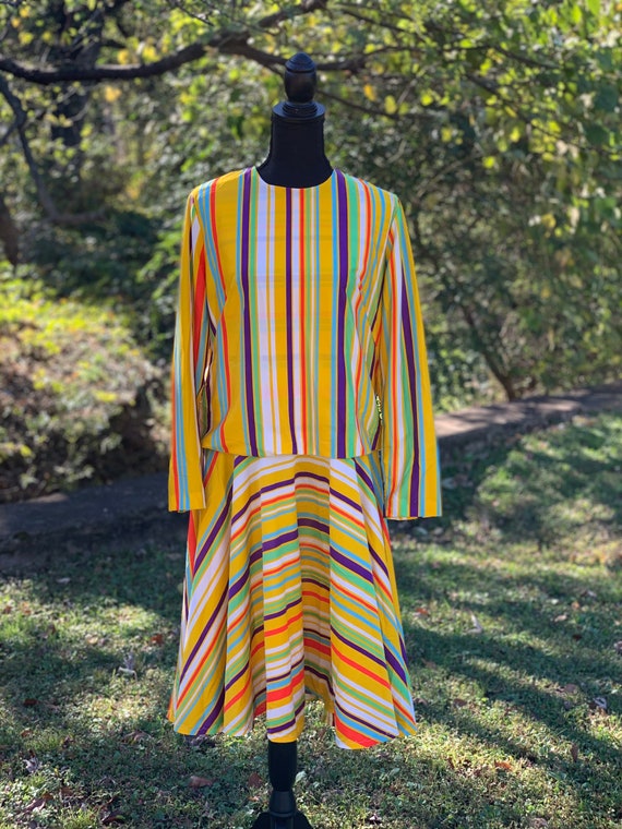 80s Happy Stripe Dress