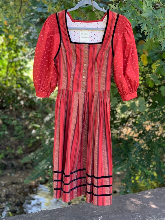 Sweetest 70s Peasant Print Dirndl Dress