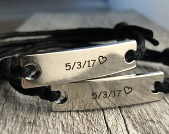 Custom anniversary bracelets, Relationship bracelets, Couples bracelets, matching couples bracelets, personalized bracelet, anniversary gift