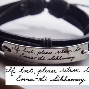 handwriting Cuff Bracelet, stainless steel bracelet, personalized engraved bracelet, signature handwriting bracelet, actual handwriting Gift