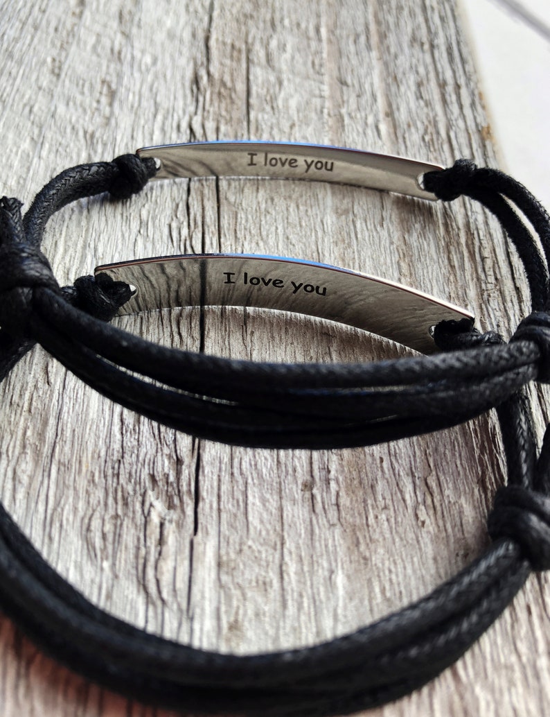 Engraved Couples Bracelets for Him and Her Engraved Date Etsy