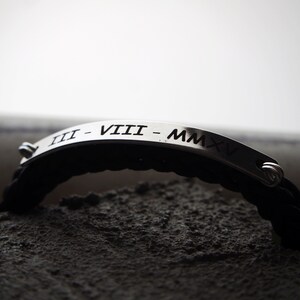 Personalized Relationship Bracelet Roman numeral, ANNIVERSARY Gifts, Boyfriend girl friend, Date Couple relationship gift, Stainless Steel