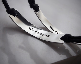 Inside engraved Bracelets, Personalized Bracelets, His hers, Coordinates Bracelets, Inspired text bracelet, Couples Bracelet, Couple Gifts
