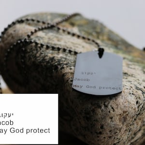 Collar de hombre con escritura personalizada, Joyería de escritura a mano negra para hombre, Collares escritos a mano grabados personalizados Creencias Placa de placa de identificación para hombre