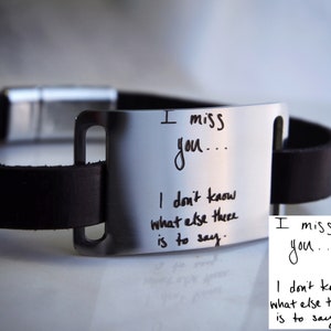 Pulsera manuscrita para hombre Personalizada, Pulsera de escritura a mano personalizada, Relación, Pulsera de escritura a mano para hombres, pulsera de firma Regalos
