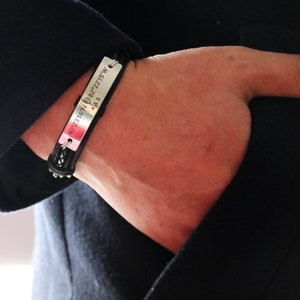Stainless Steel/ Mens Coordinate bracelet, mens coordinate jewelry, coordinate gift, men, leather coordinate, long distance love, coordinate