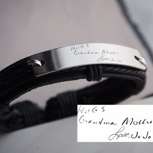 Relationship bracelet, engrave Handwriting Jewelry, Actual Handwritten bracelet Custom handwritten bracelet Signature Jewelry, Mens bracelet