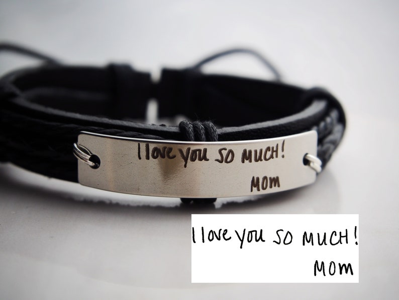 MENS Handwritten Bracelet Handwriting Bracelet Engraved Etsy