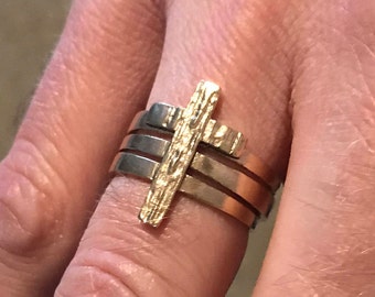1 Cross 3 Nails ring Gold cross rings christian rings Silver cross rings christian gifts christian jewelry mens cross rings