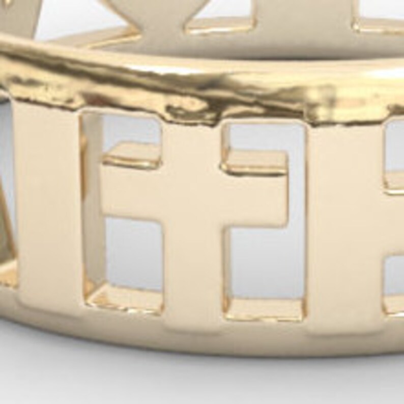 Solid 14k Gold Faith Hope Love Ring Christian Ring Cross Etsy