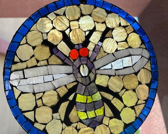 Glasmalerei Mosaik Suncatcher Fensterbehang Bumble Been große Größe 8 "rund