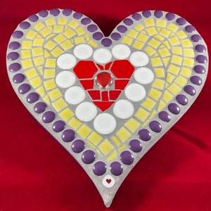 Ceramic and glass mosaic tile wall art - wall hanging Heart