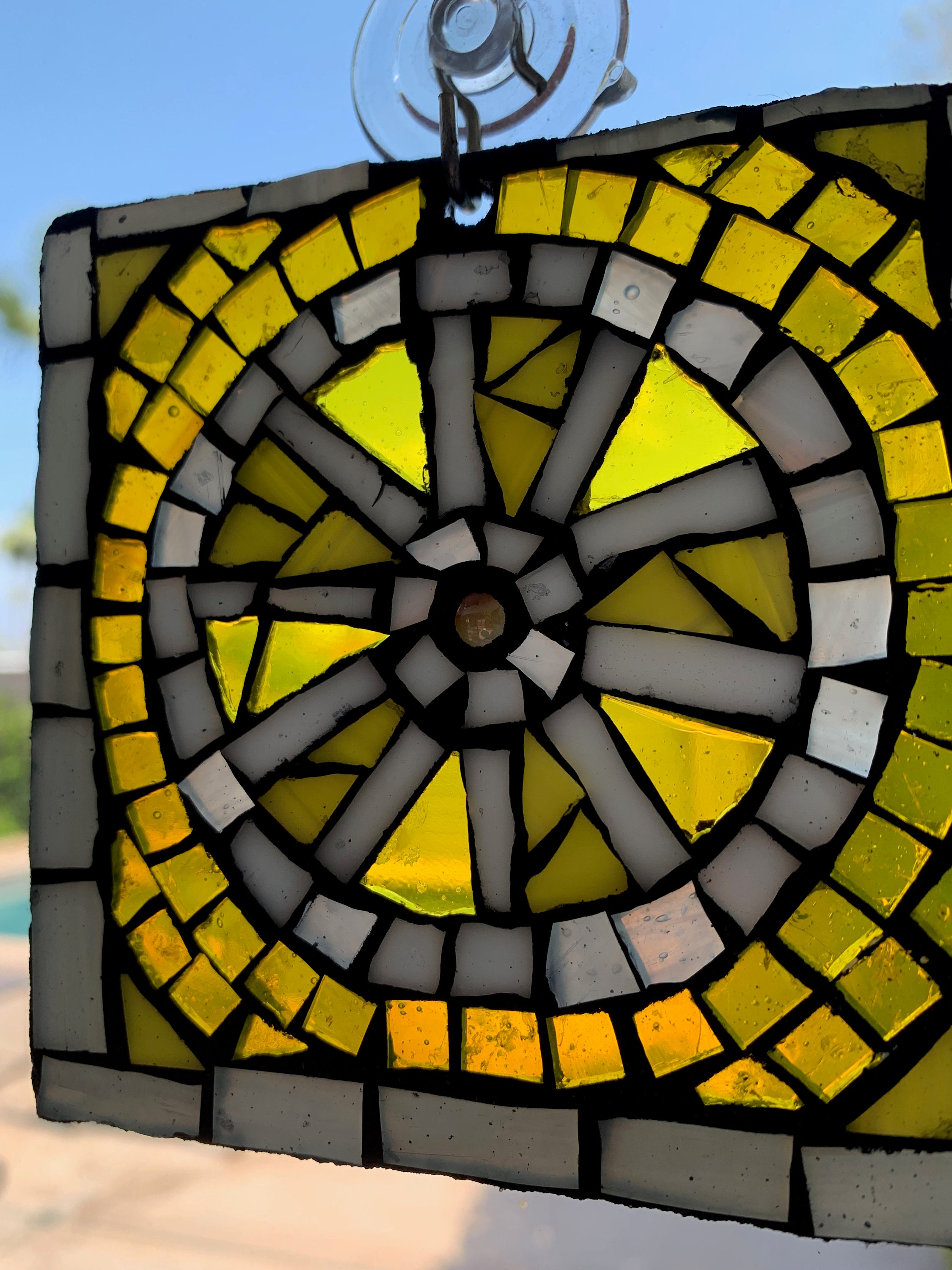 Stained Glass Mosaic Suncatcher Lemon Etsy