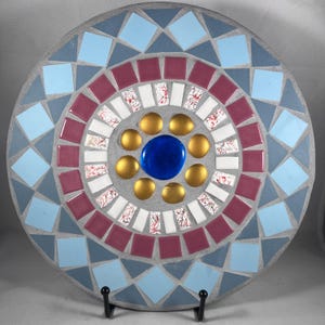 Ceramic tile mosaic wall art - wall hanging - geometric Mandala pattern
