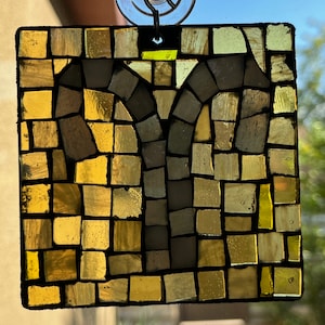 Aries Zodiac sign stained glass mosaic Suncatcher window hanging