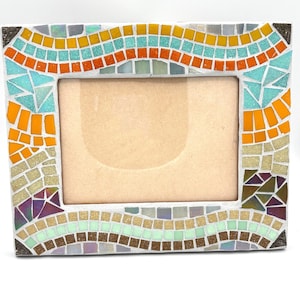 Mosaic Tile Photo Frame: Handmade Beach inspired decor 5x7