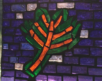 Glasmalerei Mosaik Suncatcher Fensterhänger Blume Blatt