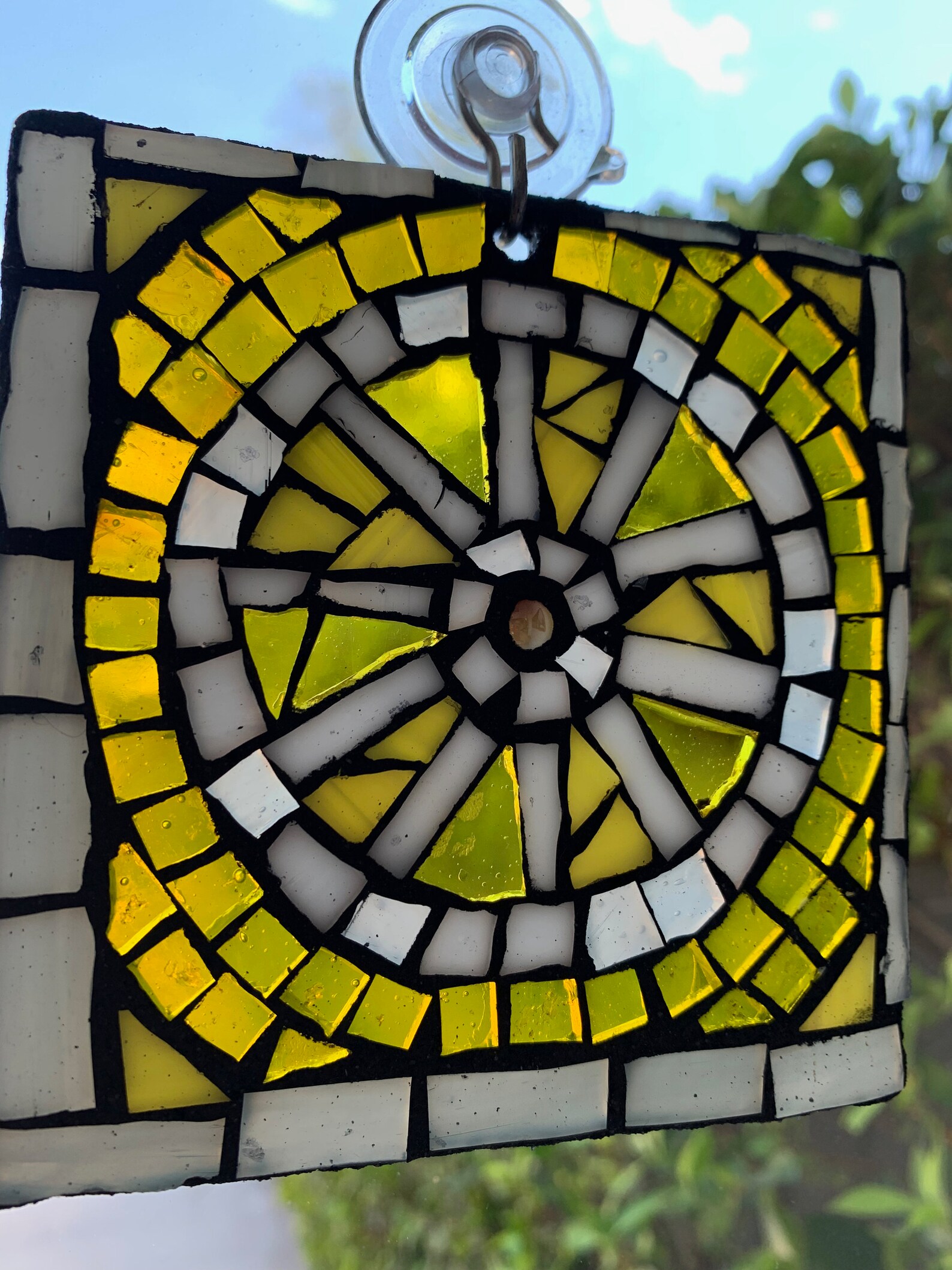 Stained Glass Mosaic Suncatcher Lemon Etsy
