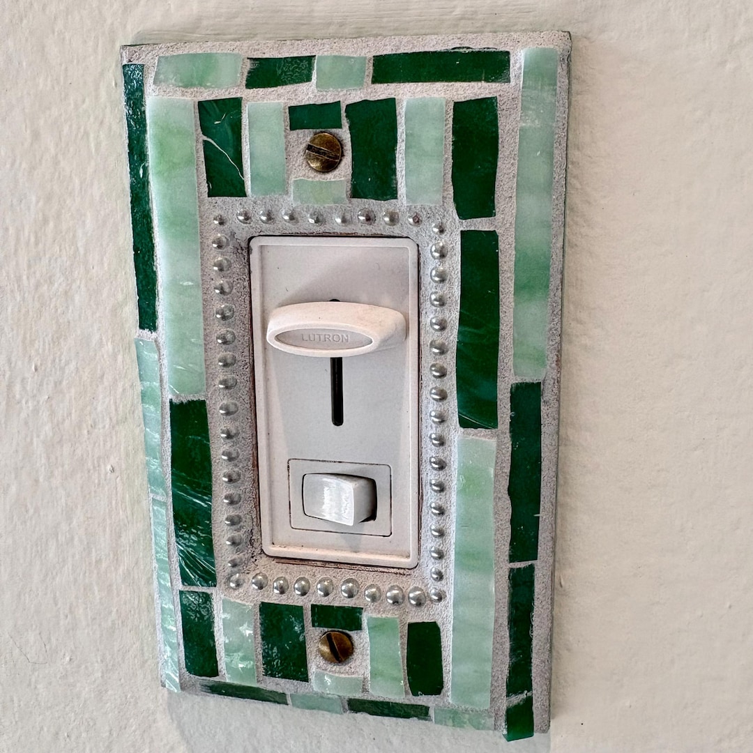 Tile Switch Glass Tile Mosaic Light Switch Cover Wall Plate - Standard Rocker ...