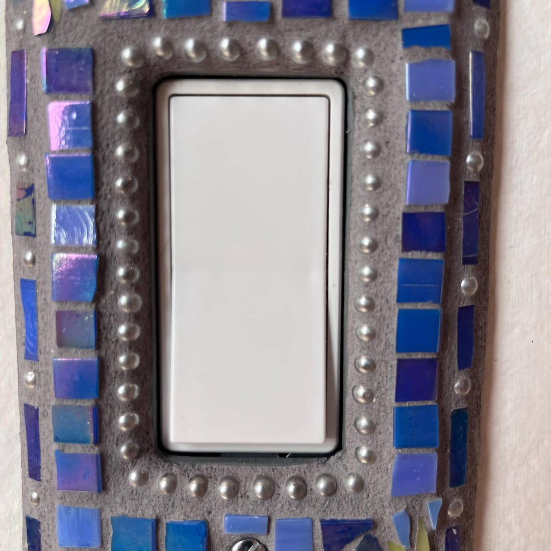 Tile Switch Glass Tile Mosaic Light Switch Cover Wall Plate - Standard Rocker ...