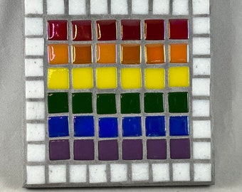 Plaque d'art mural/sous-verre en mosaïque - Rainbow Pride