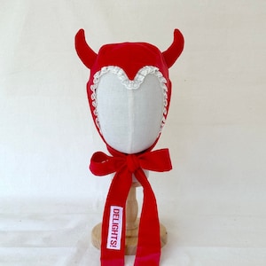 Devil/Cat/Bunny Bonnet (red velvet)