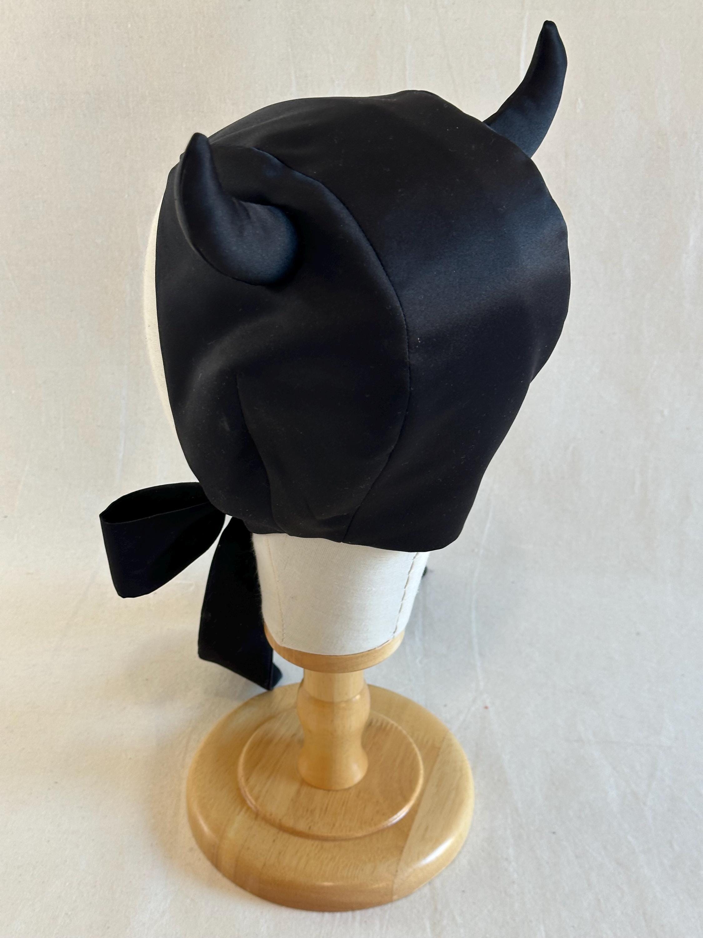 Devil Bonnet (black Satin) - Etsy