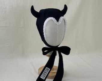 Devil Bonnet (black brushed cotton)