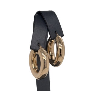 14K Gelbgold Chunky Creolen, kleine Gold Creolen, große Creolen, polierte Creolen, Gelbgold Creolen