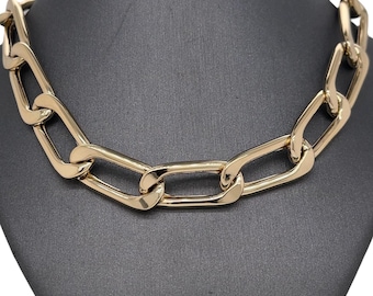 14K Yellow Gold Oval Link Chain Necklace