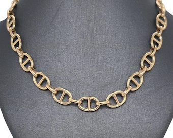 14K Yellow Gold Mariner Link Chain Necklace