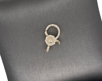14K Yellow Gold Lobster Clasp Diamond Connector