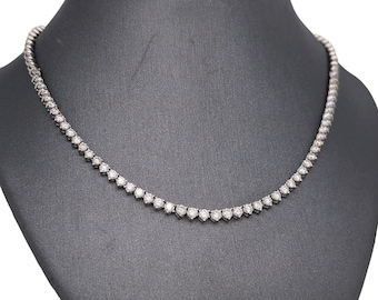 14K White Gold Diamond Tennis Necklace
