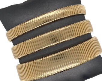 14K Yellow Gold Flexible Tubogas Bracelet