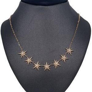 14K Yellow Gold Diamond Star Charm Necklace, Diamonds, Starburst Charm, Star Necklace, Celestial Necklace, Diamond Charm Necklace