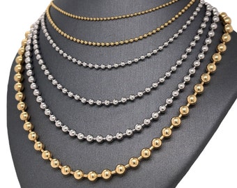 14Kイエローゴールドボールチェーンブレスレット 7インチ 6mm - Etsy 日本