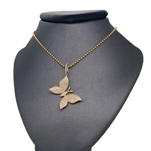 14K Yellow Gold Diamond Butterfly Charm, Diamonds, Diamond Butterfly, Butterfly Charm, Diamond Charm, Butterfly Pendant