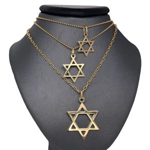 14K Yellow Gold Polished Star of David Pendant Charm