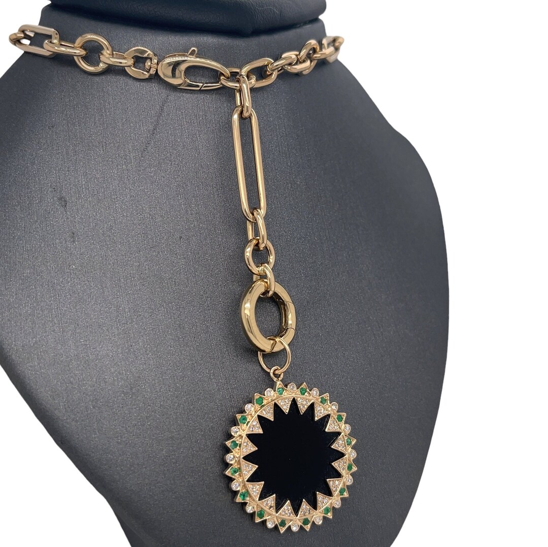 14K Solid Gold Lionheart Original Charm Diamonds Pave Etsy